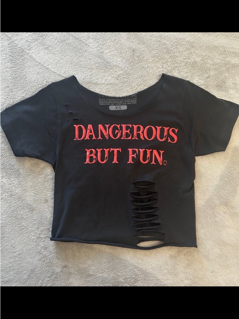 The Drive Clothing Black 'Dangerous But Fun' Graphic Top